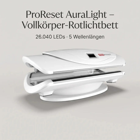 ProReset AuraLight Rotlichtbett, Titelgrafik zum Vollkörper-Rotlichtbett mit 26.040 LEDs