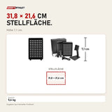 Maßbild ProReset Desktop Rotlichtpaneel: Stellfläche 31,8 × 21,6 cm, Höhe 7,1 cm