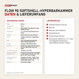Technische Daten und Lieferumfang von ProReset Flow 90 Softshell-Hyperbarkammer als Tabelle