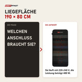 Frage und Antwort zu ProReset Infrarot-PEMF-Matte Ganzkörper: Welchen Anschluss braucht sie?