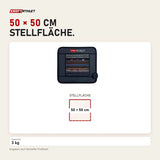 Maßbild ProReset Infrarot-PEMF-Matte quadratisch: Stellfläche 50 × 50 cm