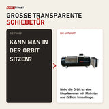 Frage und Antwort zu ProReset Orbit 2.0 ATA Hartschalen-Hyperbarkammer: Kann man in der Orbit sitzen?