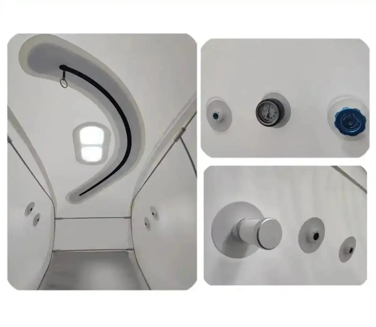 ProReset Space Softshell-Hyperbarkammer, Detail der Fenster und Anschlüsse