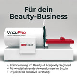ProReset VacuPro Vakuum-Wellnesssystem – Seitenansicht mit Überschrift für den Einsatz im Beauty-Business