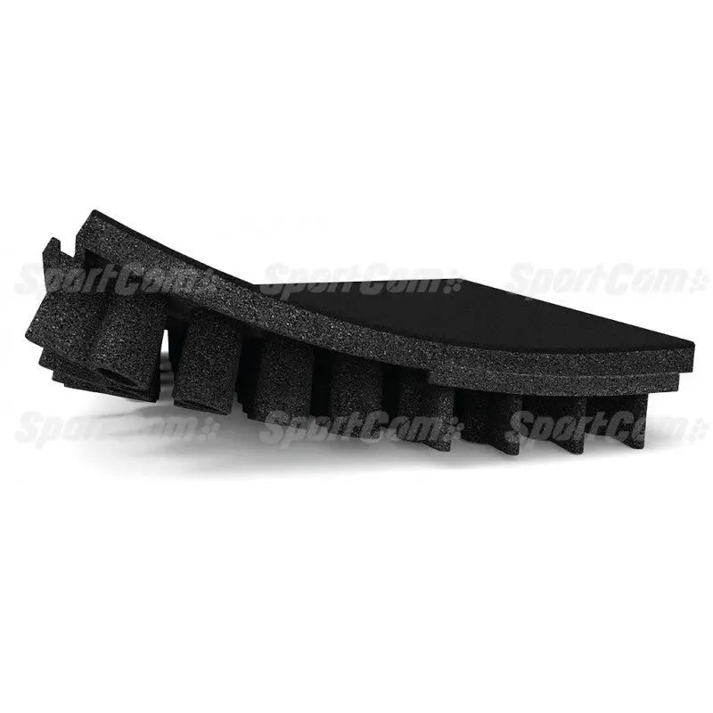 SportCom Durasafe Gummi-Bodenplatten, Schrägansicht der schwarzen Platte mit Stecksystem, mittlere Stärke