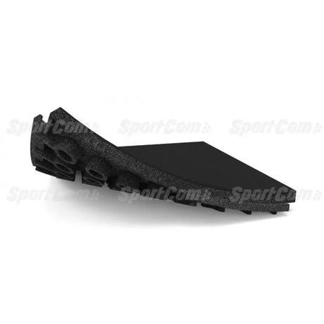 SportCom Durasound Akustikplatten in 6,98 cm, schwarze Platte mit sichtbaren Hohlkammern an der Kante