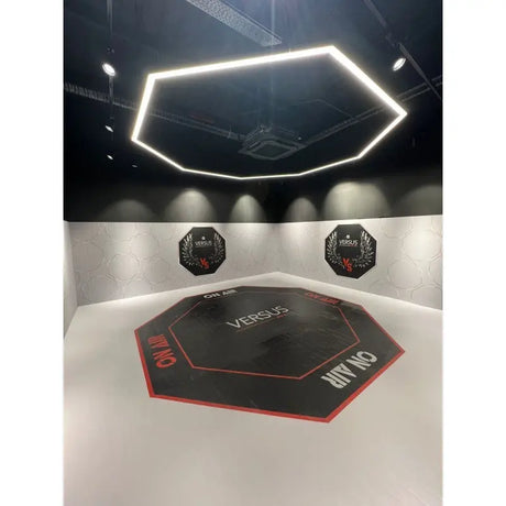 SportCom Flexi-Roll Individualisierung mit schwarzem Achteck auf grauer Matte, Blick von oben