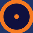 SportCom Flexi-Roll Ringermatte mit Kreis, Draufsicht mit orangem Kreis auf blauer Fläche