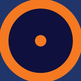 SportCom Flexi-Roll Ringermatte mit Kreis, Draufsicht mit orangem Kreis auf blauer Fläche
