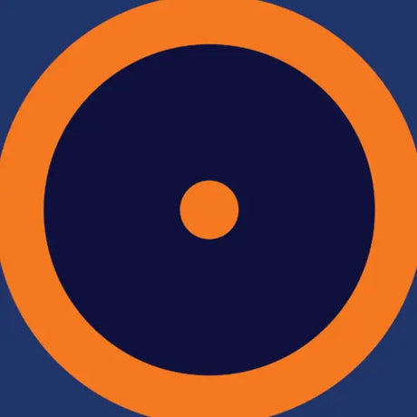 SportCom Flexi-Roll Ringermatte mit Kreis, Draufsicht mit orangem Kreis auf blauer Fläche