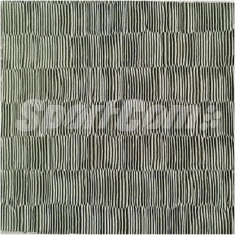 SportCom Judo-Tatami Reisstroh 2 × 1 m, 5 cm, glatte Unterseite, Nahaufnahme der grün-weißen Reisstroh-Struktur