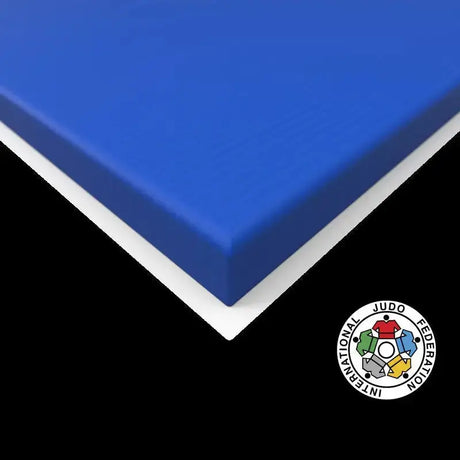 SportCom Judo-Tatami Reisstroh 2 × 1 m, 5 cm, glatte Unterseite, Farbmuster Blau, Variante 1 × 1 m