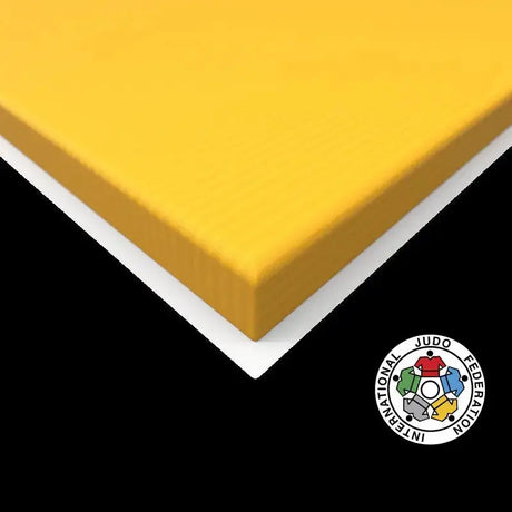 SportCom Judo-Tatami Reisstroh 2 × 1 m, 5 cm, glatte Unterseite, Farbmuster Gelb, Variante 2 × 1 m