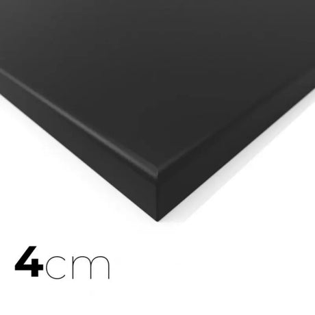 SportCom MMA-Tatami Glattfinish 1 × 1 m, 4 cm, rutschfeste Unterseite, Eckansicht der schwarzen Matte, 1 × 1 m