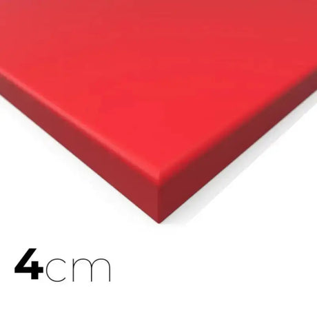 SportCom MMA-Tatami Glattfinish 1 × 1 m, 5 cm, glatte Unterseite, Eckansicht der roten Matte, 1 × 1 m