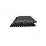 SportCom Puzzlematten 2 cm in Schwarz, einzelne Matte in flacher Seitenansicht mit Puzzlerand