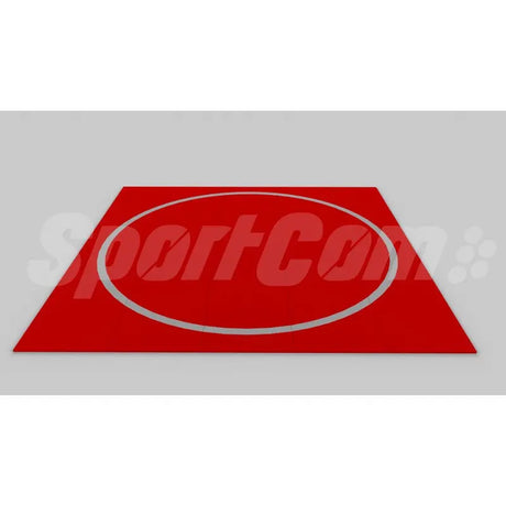 SportCom Ringerkreis-Aufdruck für Dollamur Flexi-Roll-Matten, Kreisfarbe Rot, große Kreisgröße: Render der Matte