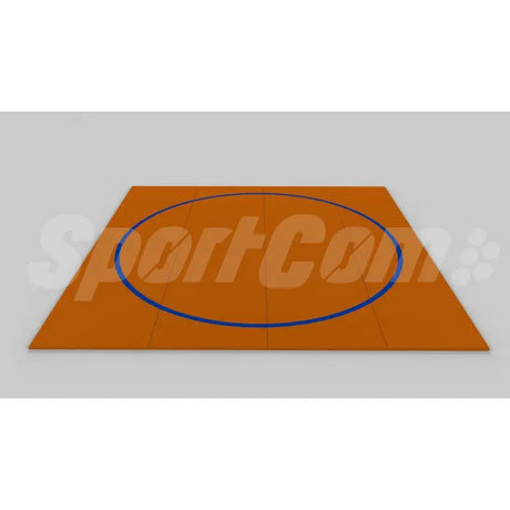 SportCom Ringerkreis-Aufdruck für Dollamur Flexi-Roll-Matten, Kreisfarbe Braun, mittlere Kreisgröße: Render der Matte