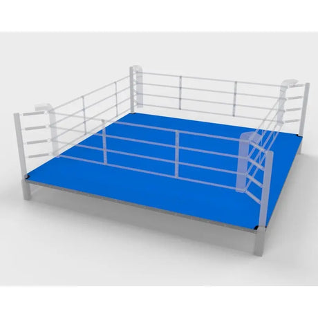 SportCom Ringplane für Podium-Trainingsringe – Variante 4 × 4 m: Grafik mit blauer Plane auf dem Podium