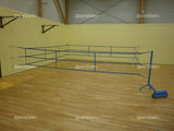 SportCom Trainingsboxring ohne Podium in einer Halle mit Holzboden, Seitenansicht