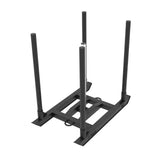 tiguar 4RACE Training Sled in Schwarz, Seitenansicht von hinten mit Kufen
