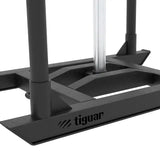tiguar 4RACE Training Sled, Detail der Kufe mit Markenlogo und Gewichtsdorn