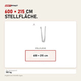 Maßbild tiguar Aerial Hammock 6 m Grau Aerial-Yoga-Tuch: Stellfläche 600 × 215 cm