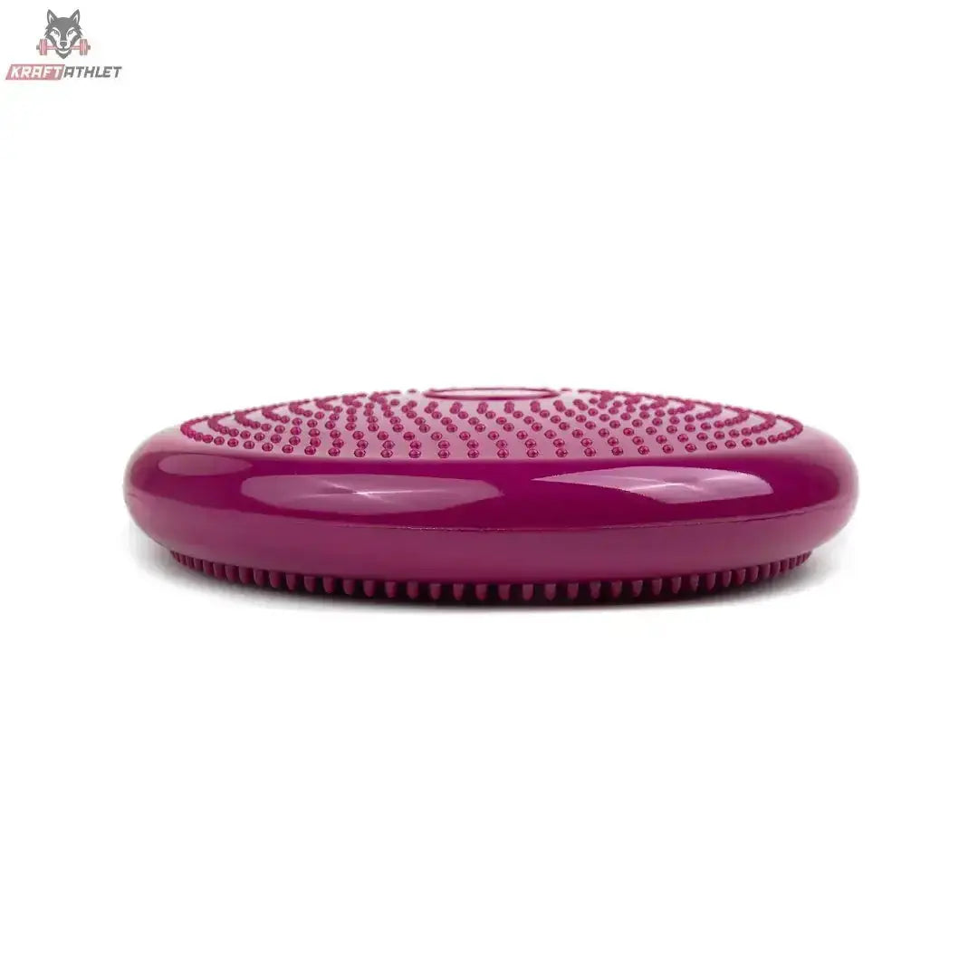 tiguar Air Disc Balancekissen Lila, flache Seitenansicht mit gewölbtem Rand und Noppen