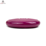 tiguar Air Disc Balancekissen Lila, flache Seitenansicht mit gewölbtem Rand und Noppen