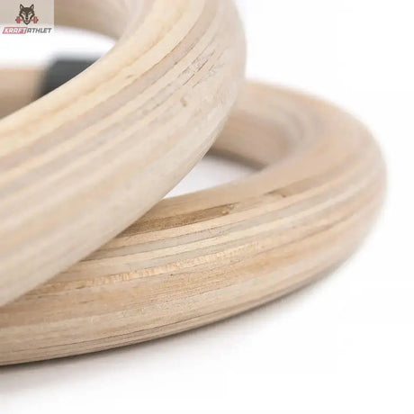 tiguar Alfa Turnringe Gurtringe mit Gummigriff, Detail der glatten Ringkante aus Schichtholz