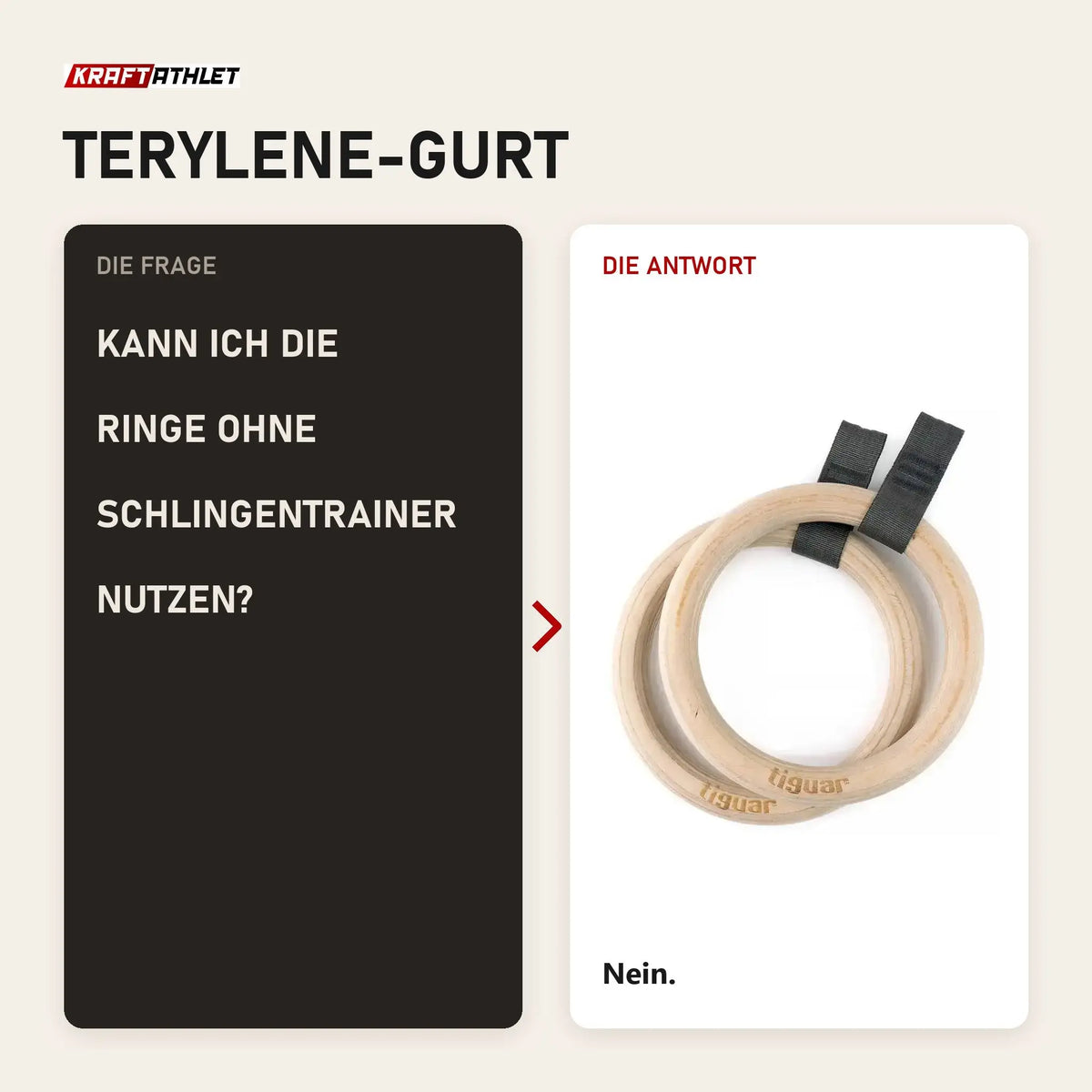 Frage und Antwort zu tiguar Alfa Turnringe Gurtringe mit Gummigriff: Kann ich die Ringe ohne Schlingentrainer nutzen?