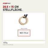 Maßbild tiguar Alfa Turnringe Gurtringe mit Gummigriff: Stellfläche 28,5 × 15 cm