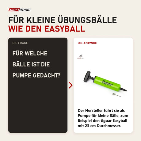 Frage und Antwort zu tiguar Ballpumpe Handpumpe Olive: Für welche Bälle ist die Pumpe gedacht?
