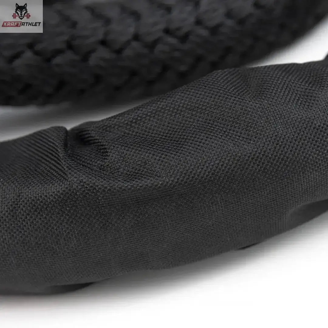 tiguar Battle Rope V2 Trainingsseil, Detail der schwarzen Nylon-Schutzhülle um die Seilmitte