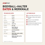 Technische Daten und Merkmale von tiguar Bodyball-Halter als Tabelle
