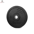 tiguar Bumper Plate 20 kg V2 aus Recycling-Gummi, Variante 5 kg in Schwarz, Frontansicht