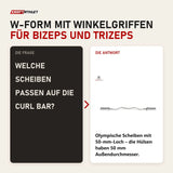 Frage und Antwort zu tiguar Curl Bar Olympia-Curlstange: Welche Scheiben passen auf die Curl Bar?