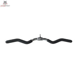 tiguar Curl-Stange 70 cm gewinkelter Kabelzuggriff, Frontansicht mit schwarzen Griffen und Drehgelenk in der Mitte