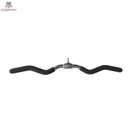 tiguar Curl-Stange 70 cm gewinkelter Kabelzuggriff, Frontansicht mit schwarzen Griffen und Drehgelenk in der Mitte