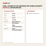 Technische Daten und Lieferumfang von tiguar Curl-Stange 70 cm gewinkelter Kabelzuggriff als Tabelle