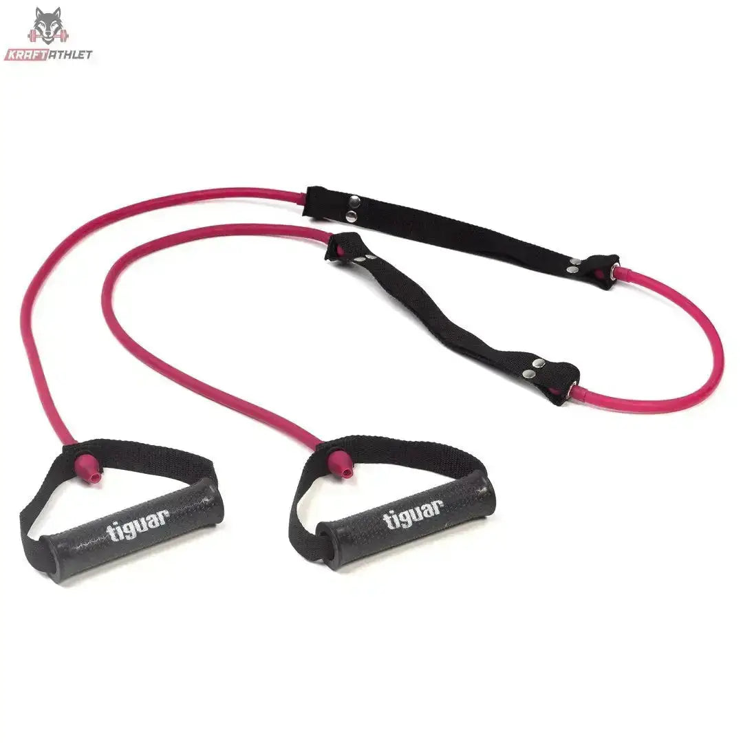 tiguar Double Tube 2.0 Grau Tubing mit Griffen, Variante leicht in Lila, ausgelegt mit beiden Griffen