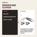Frage und Antwort zu tiguar Double Tube 2.0 Grau Tubing mit Griffen: Welche Widerstandsstufe passt zu mir?