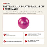 tiguar Easyball Lila Pilatesball 23 cm mit 4 Merkmalen: 23 cm, Leicht raue Oberfläche, Phthalatfrei und latexfrei, Belastbar bis 120 kg Körpergewicht