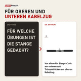 Frage und Antwort zu tiguar Geradestange 45 cm Kabelzug-Griff: Für welche Übungen ist die Stange gedacht?