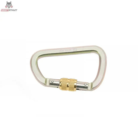 tiguar Großkarabiner Aerial-Karabiner in Silber mit goldfarbener Schraubverriegelung, Seitenansicht