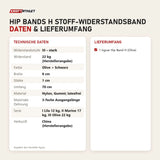 Technische Daten und Lieferumfang von tiguar Hip Bands H Stoff-Widerstandsband als Tabelle