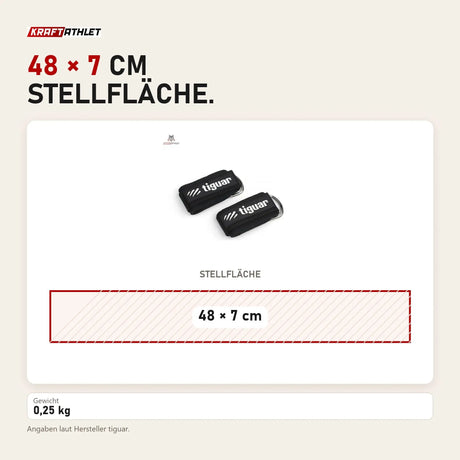 Maßbild tiguar Knöchelmanschette für den Kabelzug: Stellfläche 48 × 7 cm