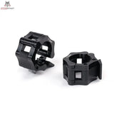 tiguar Lock-Jaw Klemmringe (Paar) in Schwarz, beide Ringe mit Verschlusshebel, Schrägansicht von oben