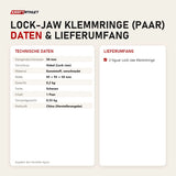 Technische Daten und Lieferumfang von tiguar Lock-Jaw Klemmringe (Paar) als Tabelle