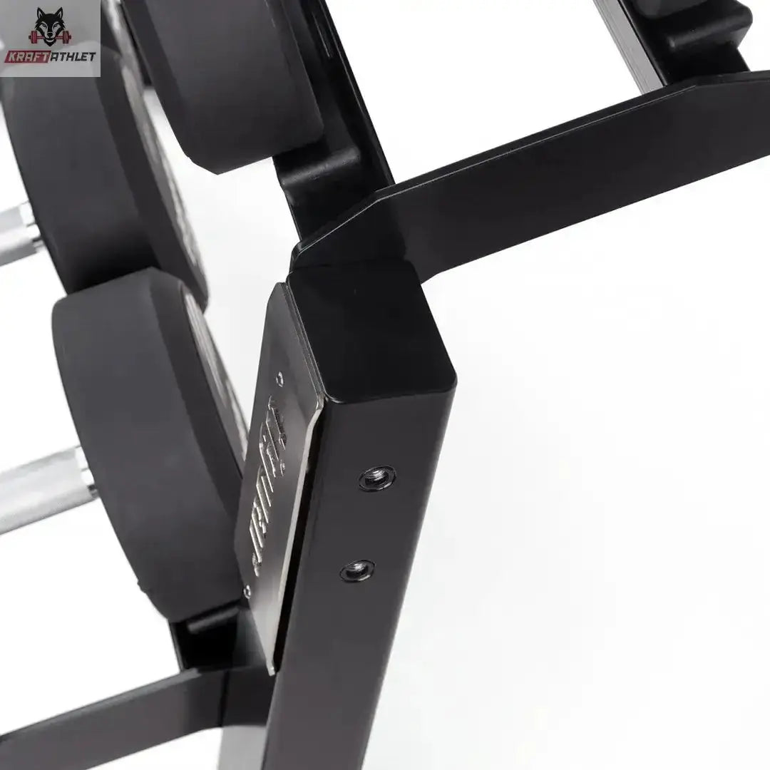 tiguar Modulares Kurzhantel-Rack mit Caps als Detail der Ablageverbindung mit Kurzhantel